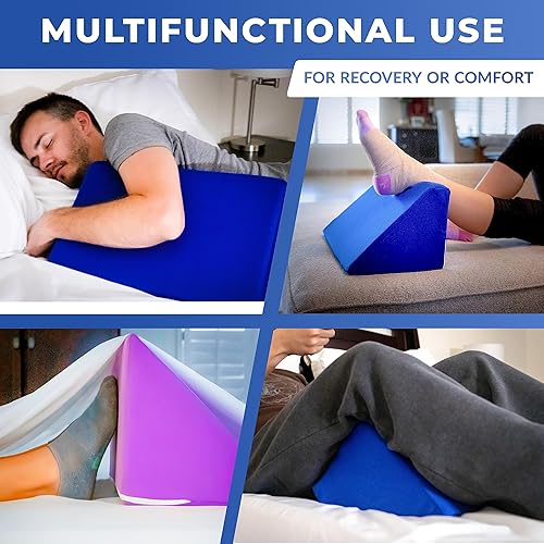 Miniatura 5 de Bed Block - Levantador de mantas, cuña de pie para mantener mantas y sábanas fuera de los pies (viaje (comprimido), azul rey