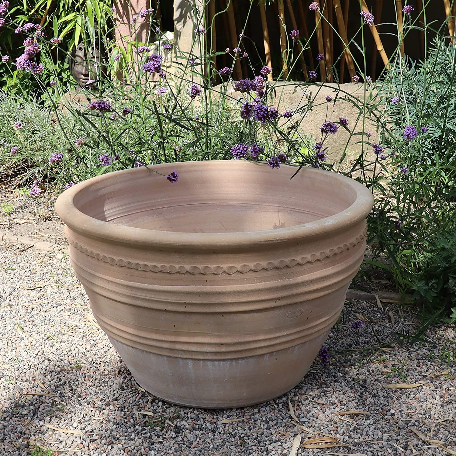 Palatina Werkstatt, Terracotta Pflanzkübel frostfester Blumentopf in verschiedenen Größen, Garten Terrasse Veronica (70 cm)