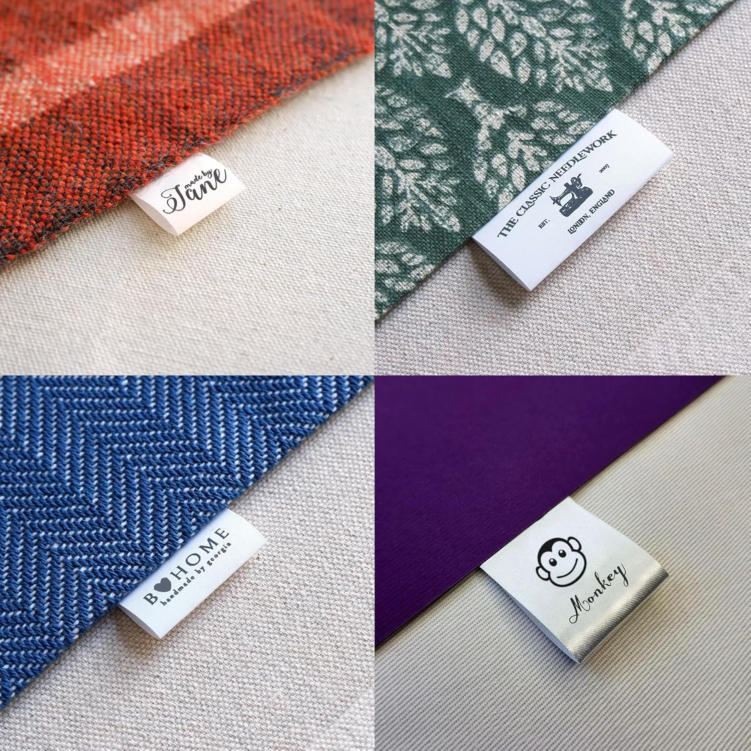 200pcs Custom White Handmade Polyester/Satin Clothing Sewing Fabric Tags Labels for Garment, Quilt, Knitting, Handmade Items (0.98''×3.15''(25×80mm))