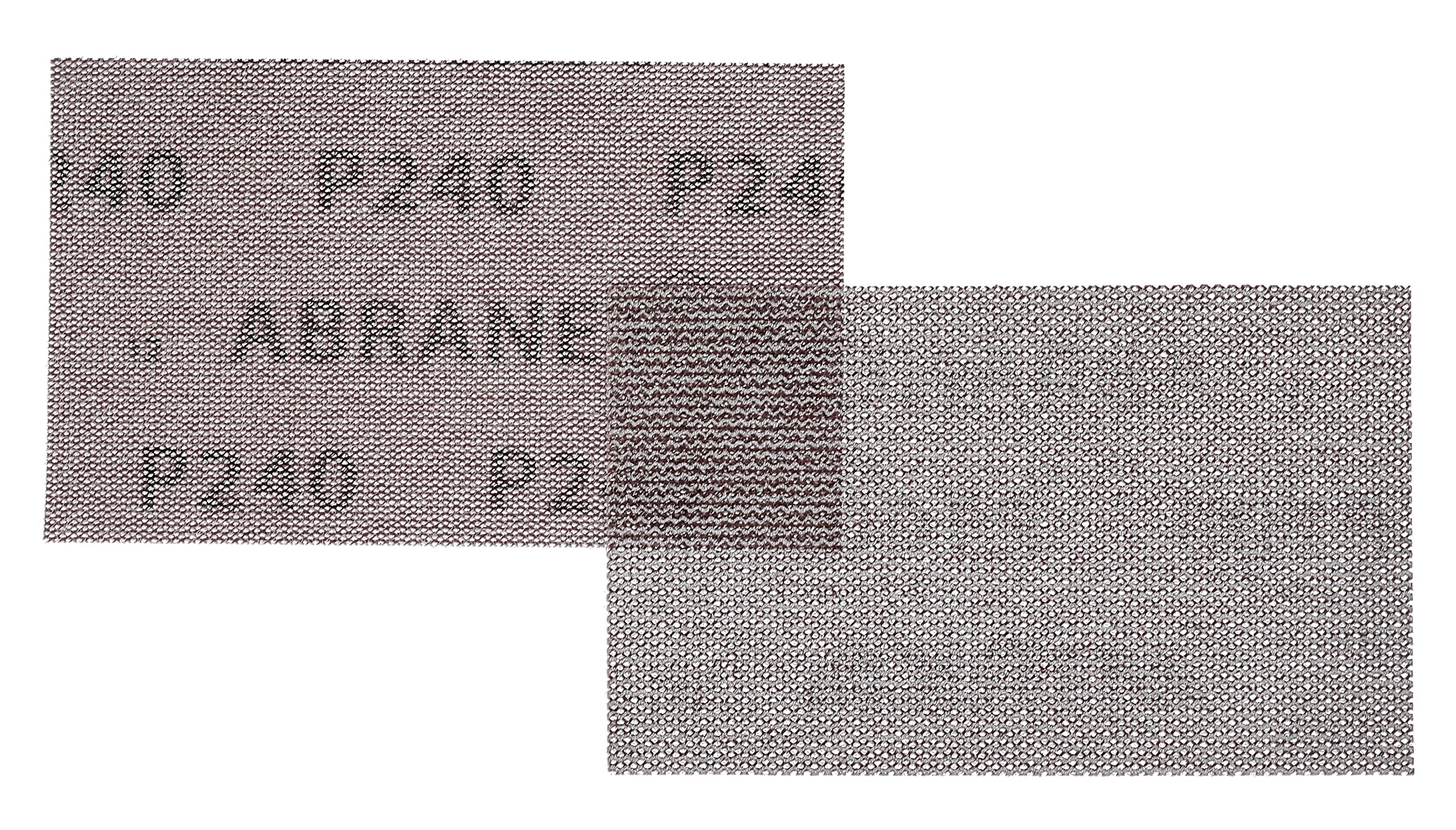 Mirka Abranet arkusz ścierny 81x133 mm rzep P240 50 szt | Siatka ścierna P240 do drewna szpachli lakierów plastiku szybkie czyszczenie i trwałe mocowanie rzepem