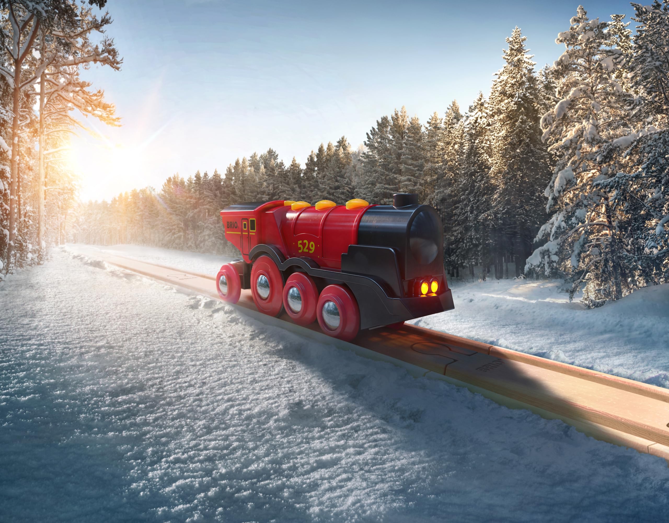 BRIO World 33592 Rote Lola elektrische Lok - Batterie-Lokomotive mit Licht & Sound - Kleinkinderspielzeug empfohlen ab 3 Jahren