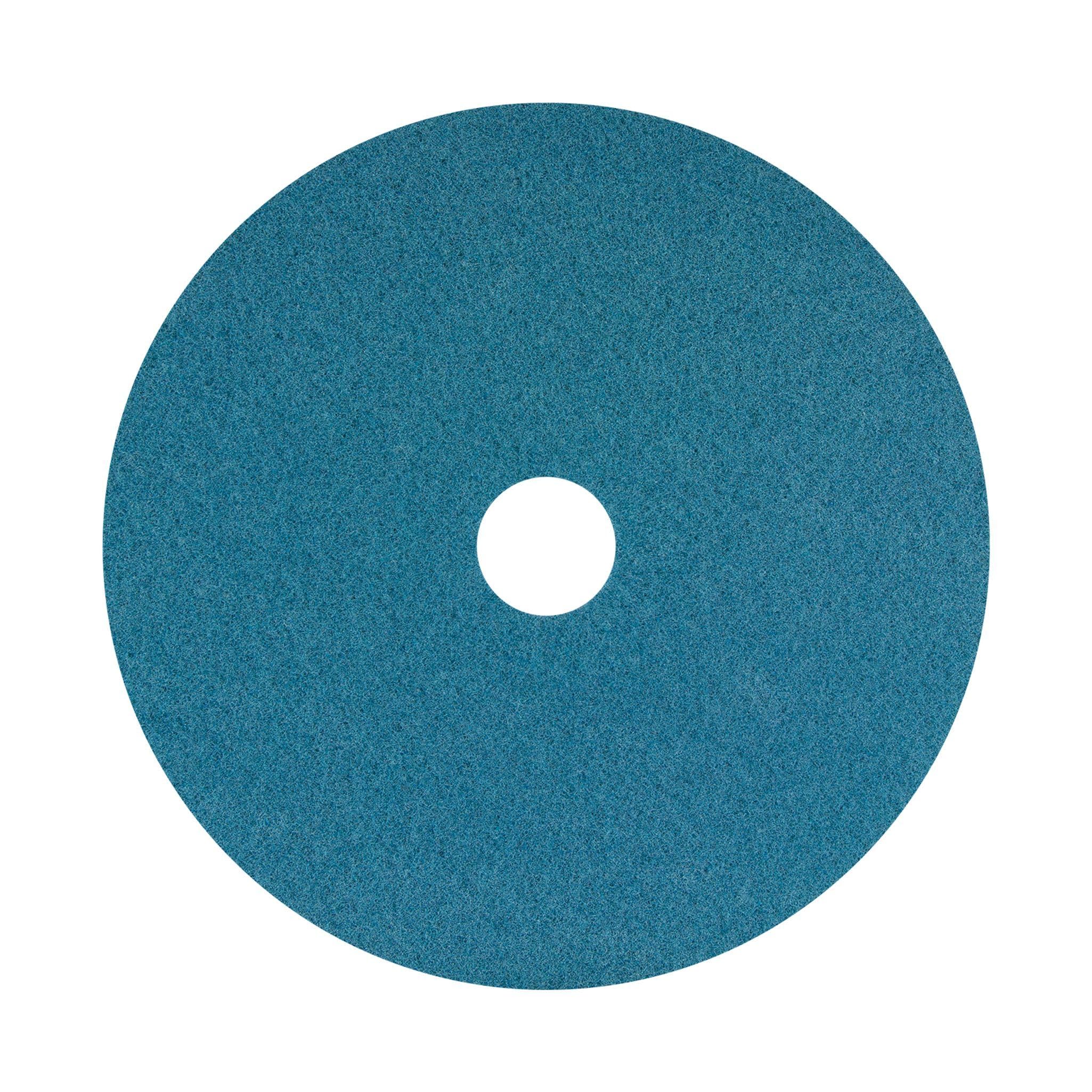 Americo Blue Cleaner Floor Pad, 15" Diameter, 3.25" Center Hole, 5 Pads/Case, Machine Cleaner Floor Pads for Medium Scrubbing, Made of 100% Recycled