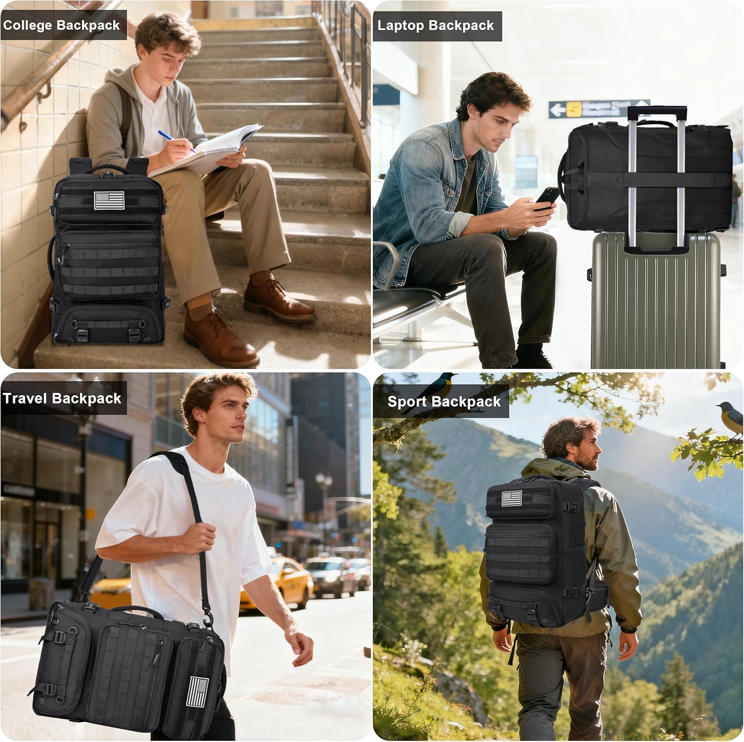 40L Travel Backpack Mens TSA Approved Carry-on Durable Large Weekender Backpack Fits 17.3 Inch Laptop YKK-Zipper AER Travel Pack with USB Charging Port Shoes Compartment - Image 7