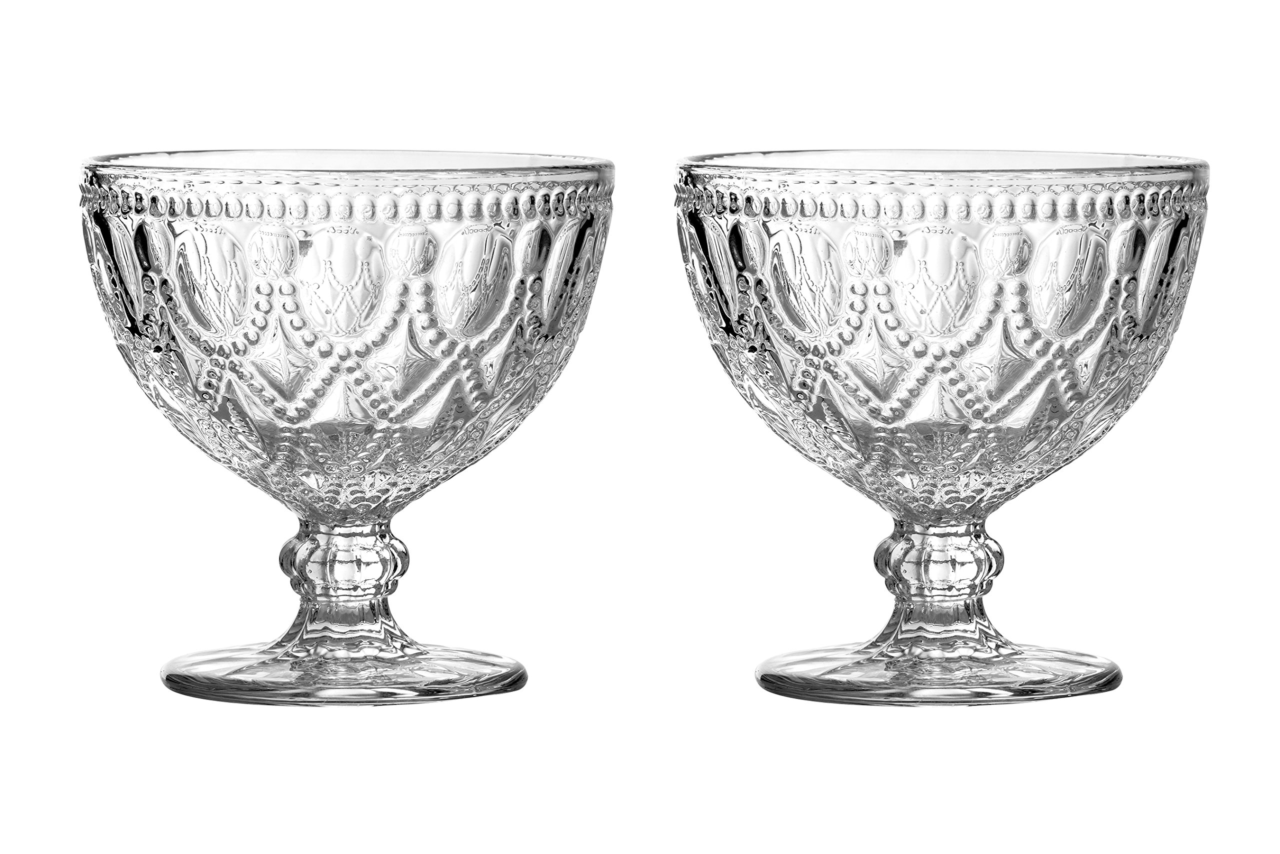 Premier Housewares Fleur Sundae Dishes, Clear Glass, 11 x 11 x 11 cm