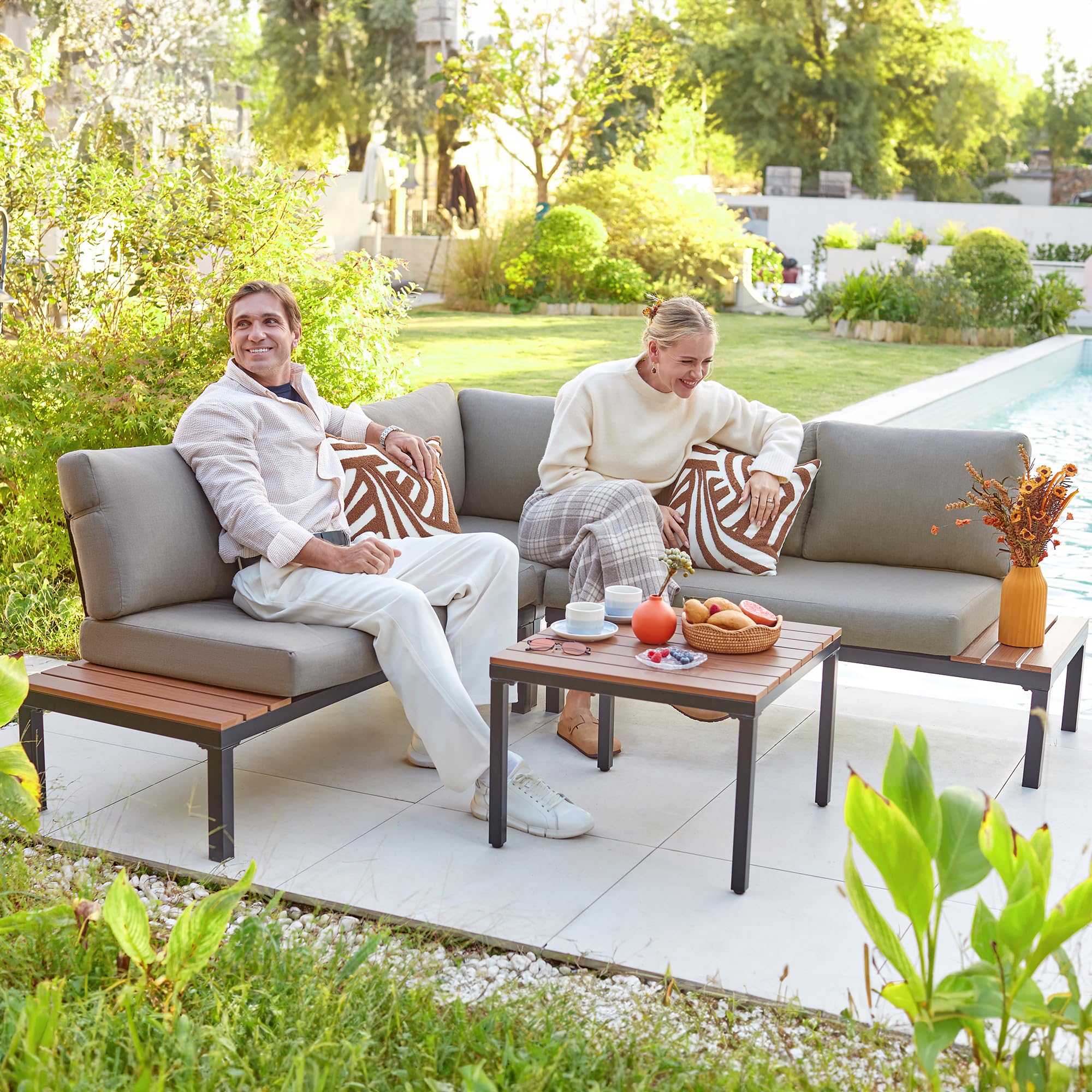 人文 #OUTDOOR Amazon.com: NATURAL EXPRESSIONS Patio Furniture Sets, Metal