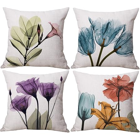 purple floral throw pillows