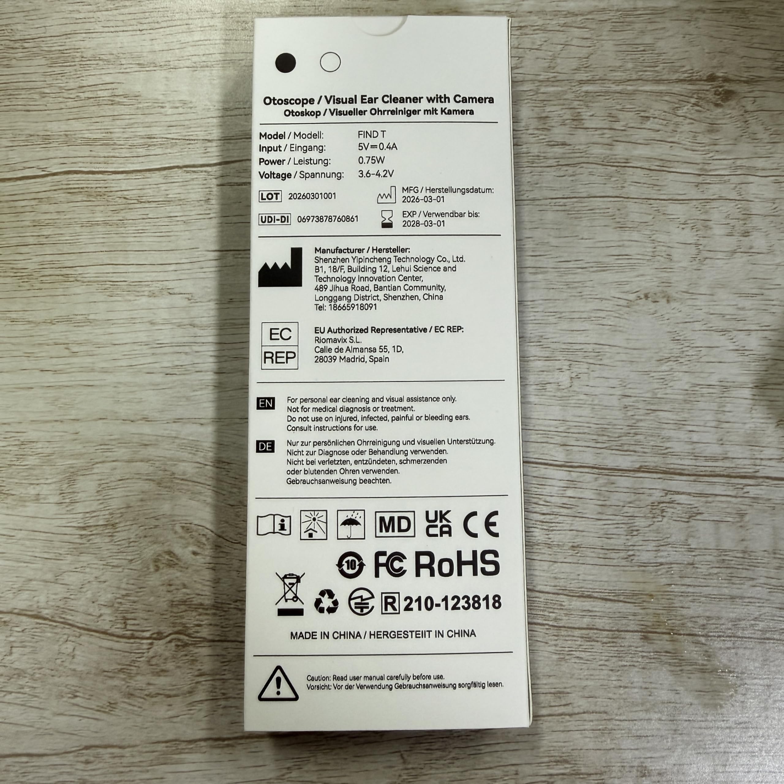 Otoscopio, Otoscopio Digitale, Rimozione di Cerume con Telecamera, 1080P Impermeabile Endoscopio con 6 Luci LED, Pulisci Orecchie per iPhone, iPad e Android