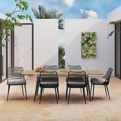 Miniatura 16 de SIMPLIHOME Beachside - Silla de comedor contemporánea al aire libre (juego de 2) en tela de poliéster gris para el comedor