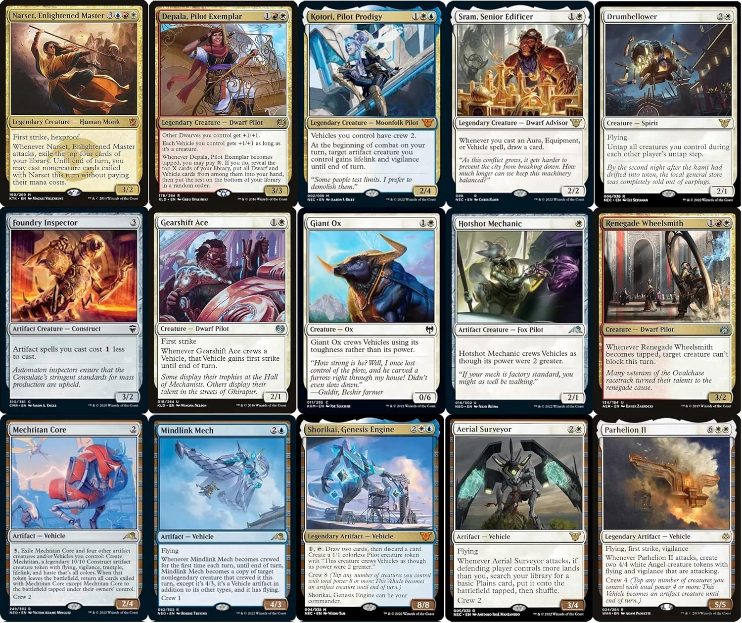 Elite Commander Jeskai Vehicles Deck - Blue Red White - Narset - EDH - 100 Card - Custom Magic The Gathering Deck - Very Strong!