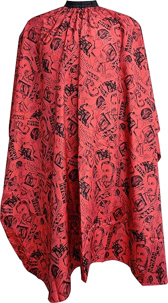 Vincent Barber Cape Hair Stylist Hair Cutting Cape (Red)