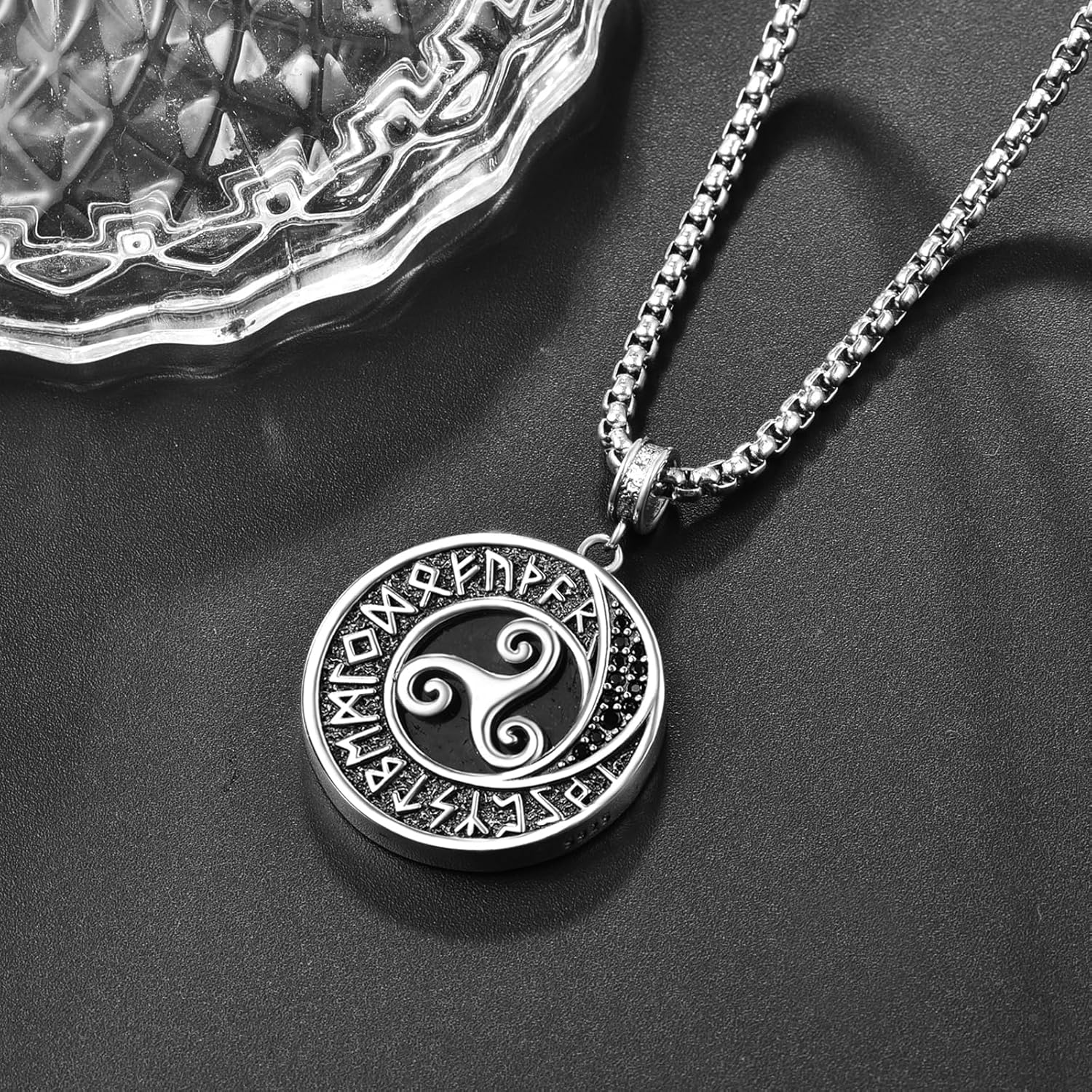 Palpitate 925 Sterling Silver Viking Runes Celtic Knot Pendant Necklace Celtic Amulet Irish Jewelry Gifts for Men Women - Image 3