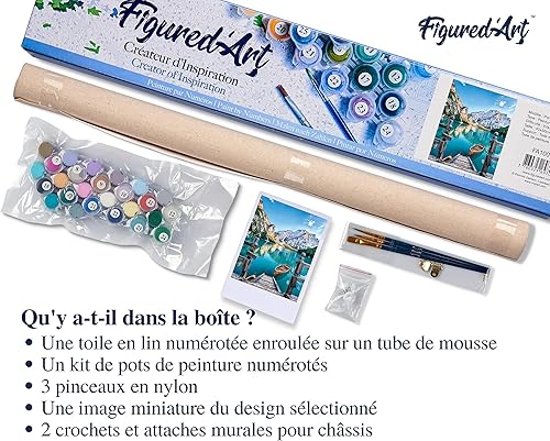 Vista 120 de Figured'Art - Juego de pintura por números, lienzo enrollado sin marco, para manualidades, para adultos, 16 x 20 pulgadas, jarrón de peonías