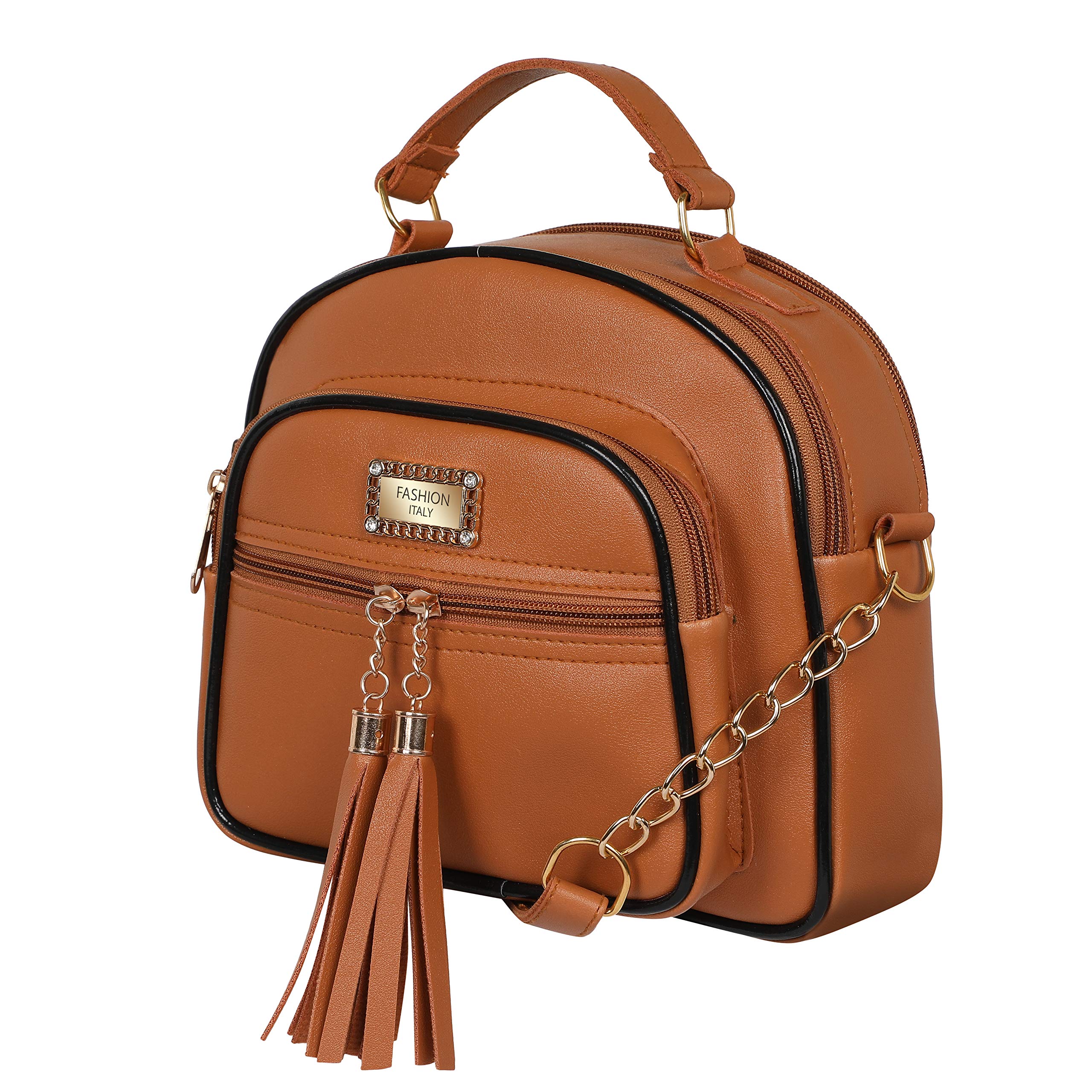 Pramadda Pure Luxury Stylish Faux Leather Fashion Italy Sling Bag for Women | chain sling bags for women stylish latest | sling bags for women chain strap. Sling Bag for Women Leather (TAN) (B08SC5598J) Amazon Price History, Amazon Price Tracker