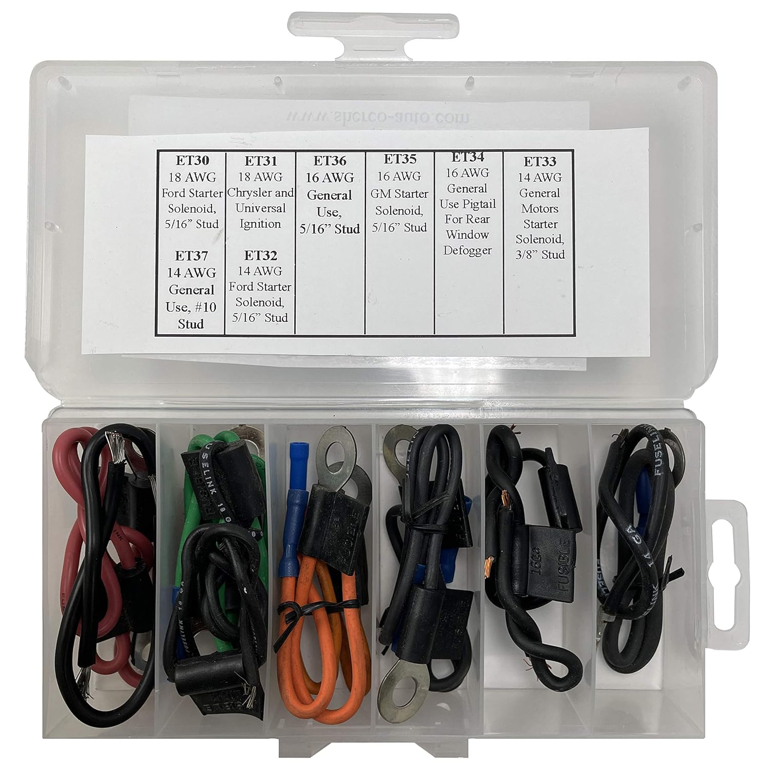 Sherco-Auto 16 Piece Master Fusible Link Wire Assortment Kit - 8 Types 2 of Each - Made in USA