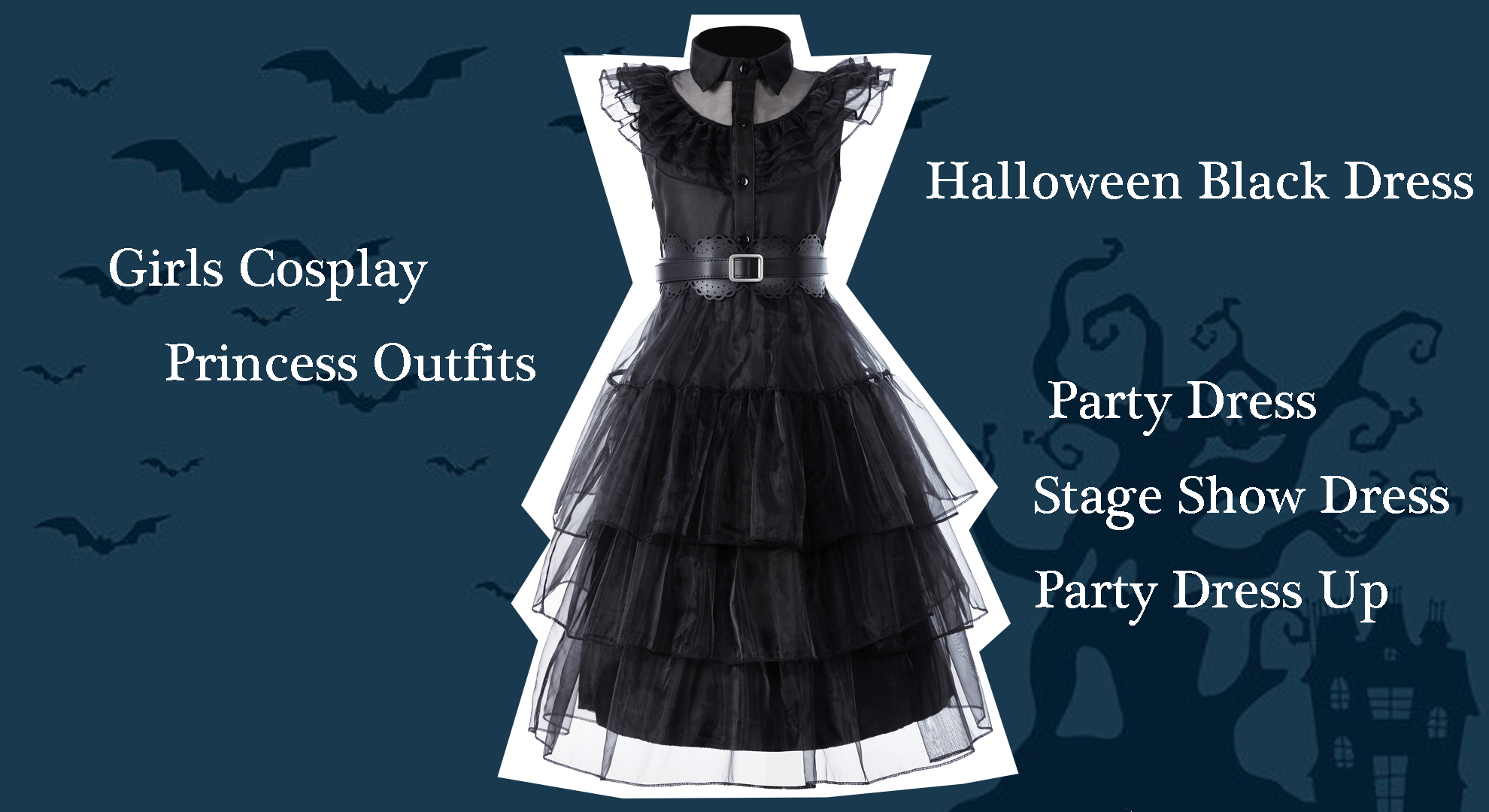 Amazon.com: Moiegouct Girls Black Princess Costume Dress Up Costume  Halloween Cosplay Party Outfit for Kids Girls with Wig Belts Socks Golves  Size 7-8 : Clothing, Shoes & Jewelry