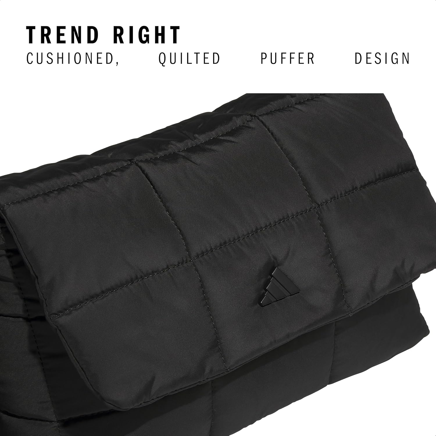 adidas Unisex Quilted Crossbody Bag – Soft Cushioned Puffer Purse, Foldover - Image 4