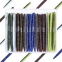 Vista 1 de Senko Worms Kit - Señuelos de pesca de plástico suave de 4"/5" con impregnación de sal para pesca de lubina