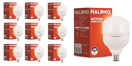 Image of Halonix 45W LED Light Bulb | White (6500K) |Energy Efficient| 4kv Surge Protection | High Lumens Per Watt | Pack of 10