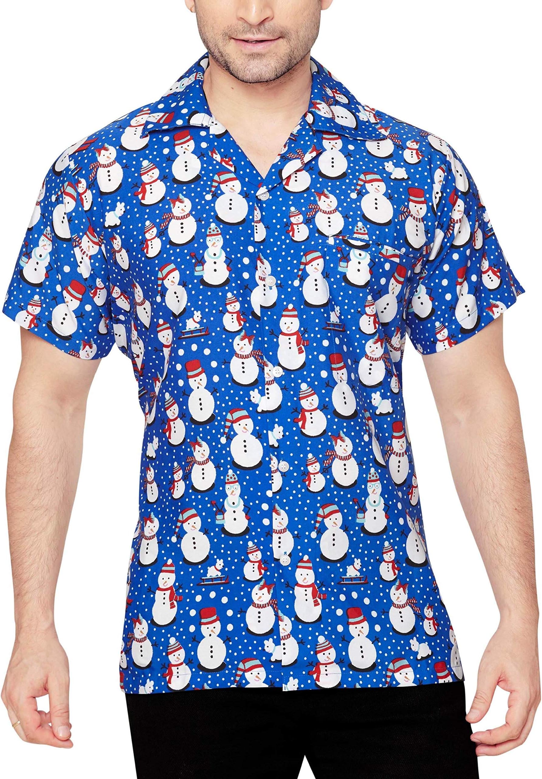 CLUB CUBANA Men's Regular Fit Classic Short Sleeve Casual Floral Hawaiian Shirt L