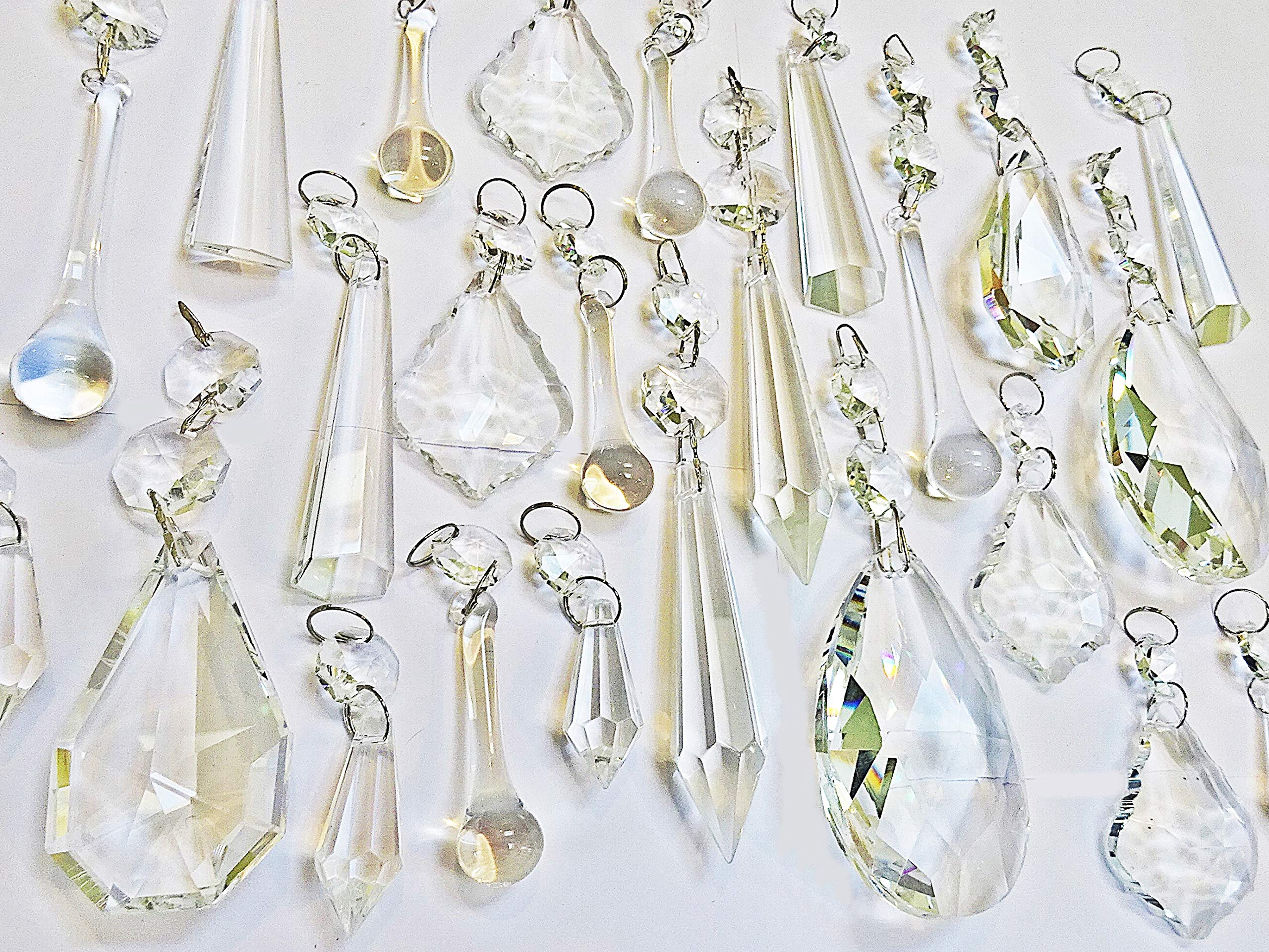 Elección de diversos conjuntos de araña Gotas Bundle en transparente o colorido cristal tallado cristales gotas perlas árbol de Navidad adornos Vintage Chic boda Wishing encanto decoraciones de mesa