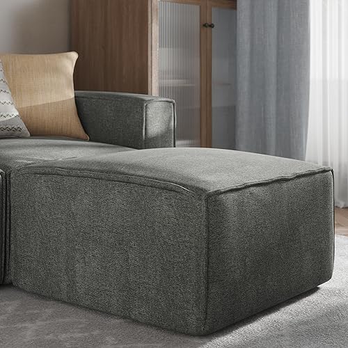 Miniatura 10 de Flash Furniture Bridgetown - Módulo otomano de tela para sofá seccional, sofá modular personalizable, color gris