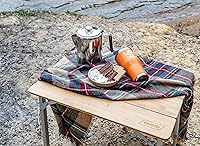 Vista 10 de Camco Mesa de camping plegable de bambú con patas de aluminio, parte superior de bambú natural mide 25 ½ x 19 ¾ pulgadas y soporta hasta 85 libras