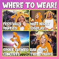 Vista 15 de Funziez! - Disfraz de Halloween para adultos, disfraz de animales y criaturas marinas, mameluco afelpado para cosplay, para mujeres y hombres