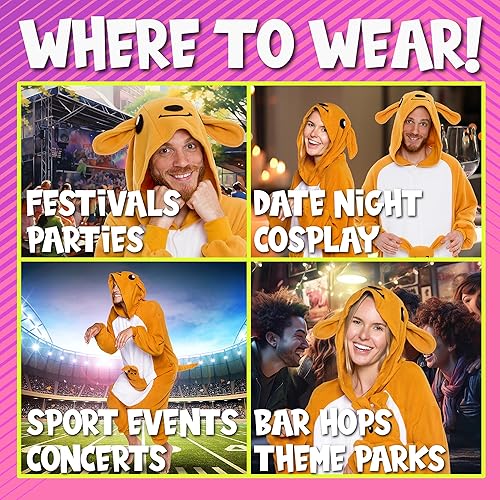 Miniatura 10 de Adult Onesie Halloween Costume - Animal and Sea Creature - Plush One Piece Cosplay Suit for Adults Women and Men FUNZIEZ