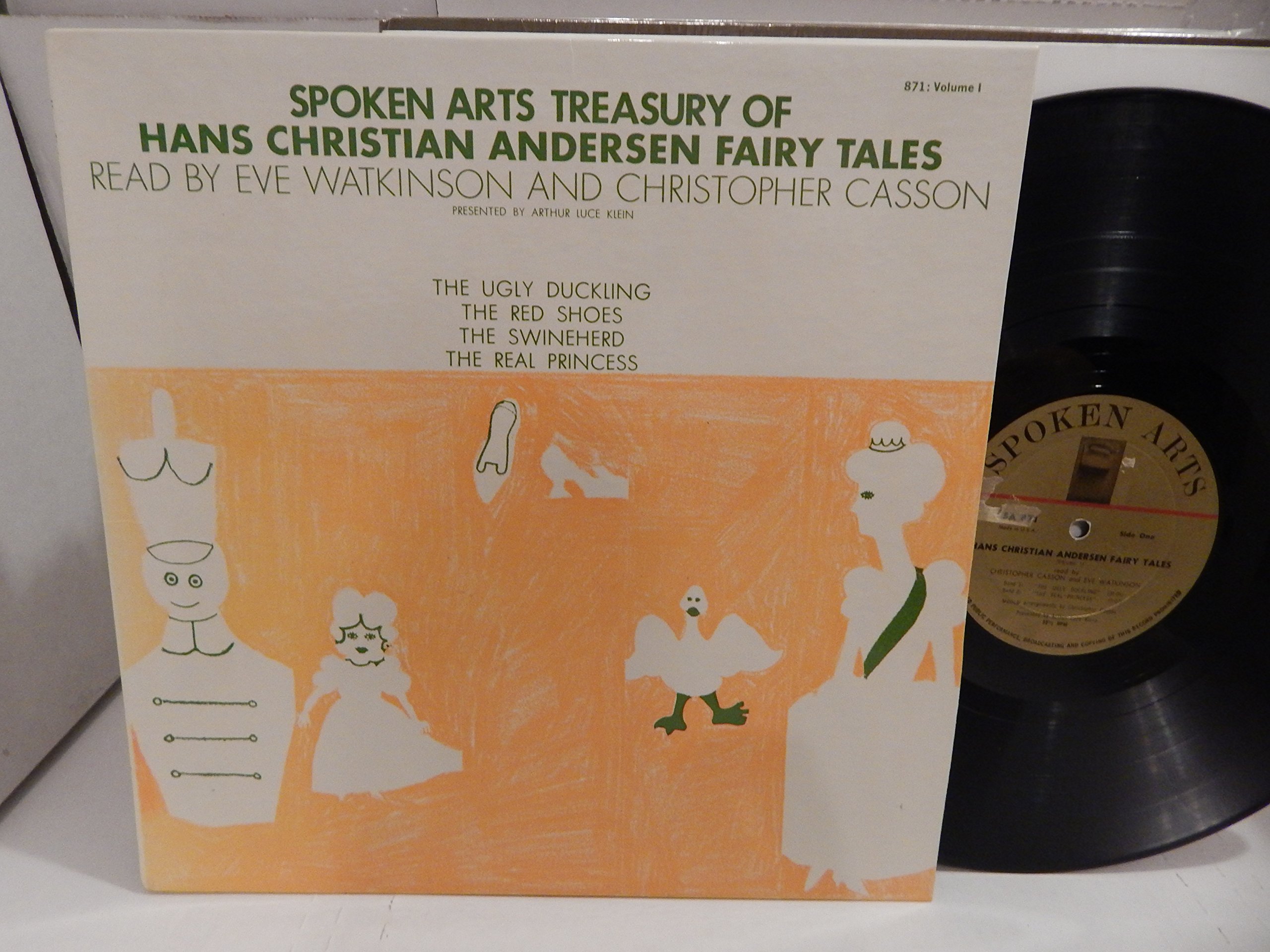 Spoken Arts Treasury of Hans Christian Andersen Fairy Tales - The Ugly Duckling, The Red Shoes, The Swineherd, The Real Princess Volume 1 Vinyl LP Record - Image 3