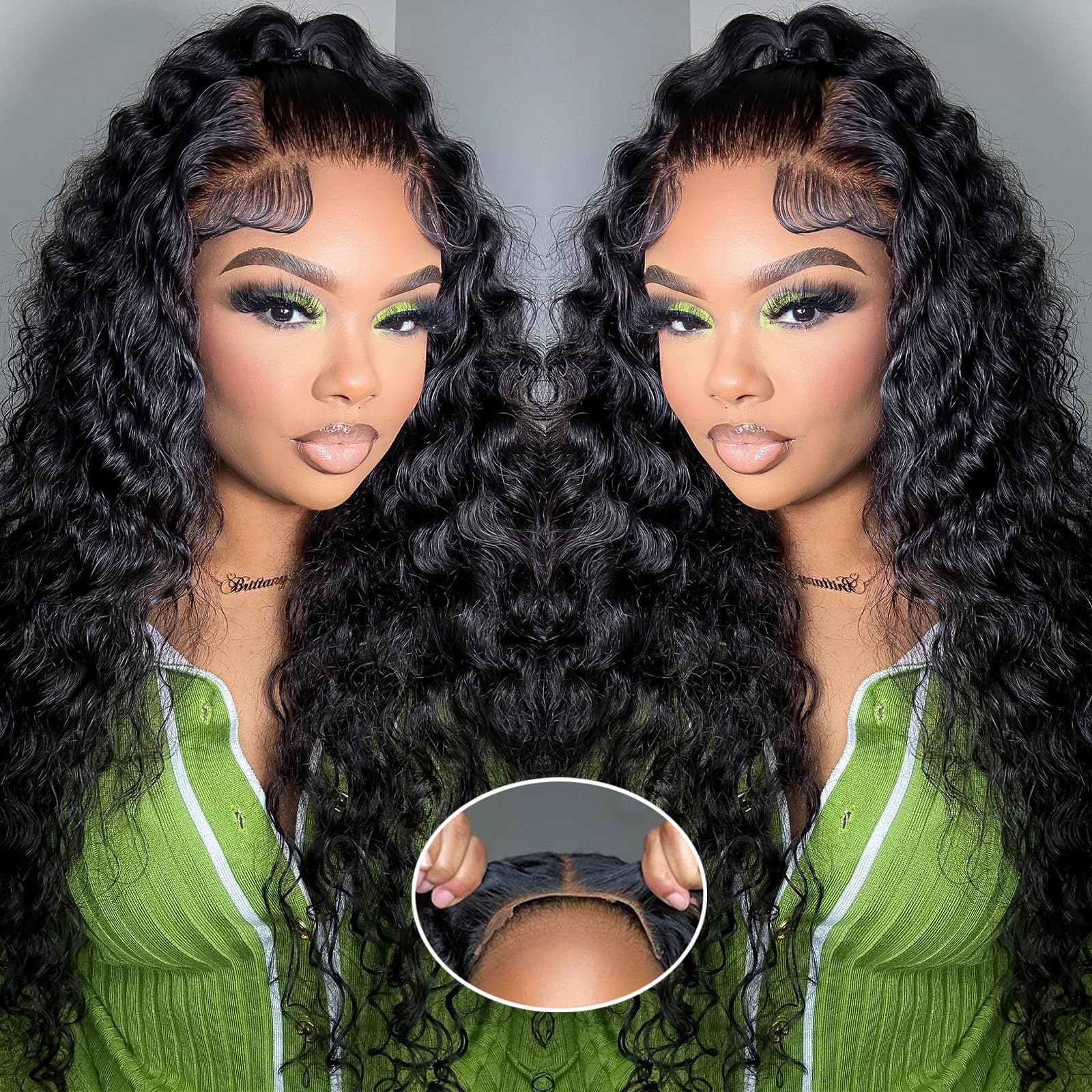 99J Burgundy Water Wave Lace Front Wigs Human Hair 13x4 180% Density Transparent - View #11