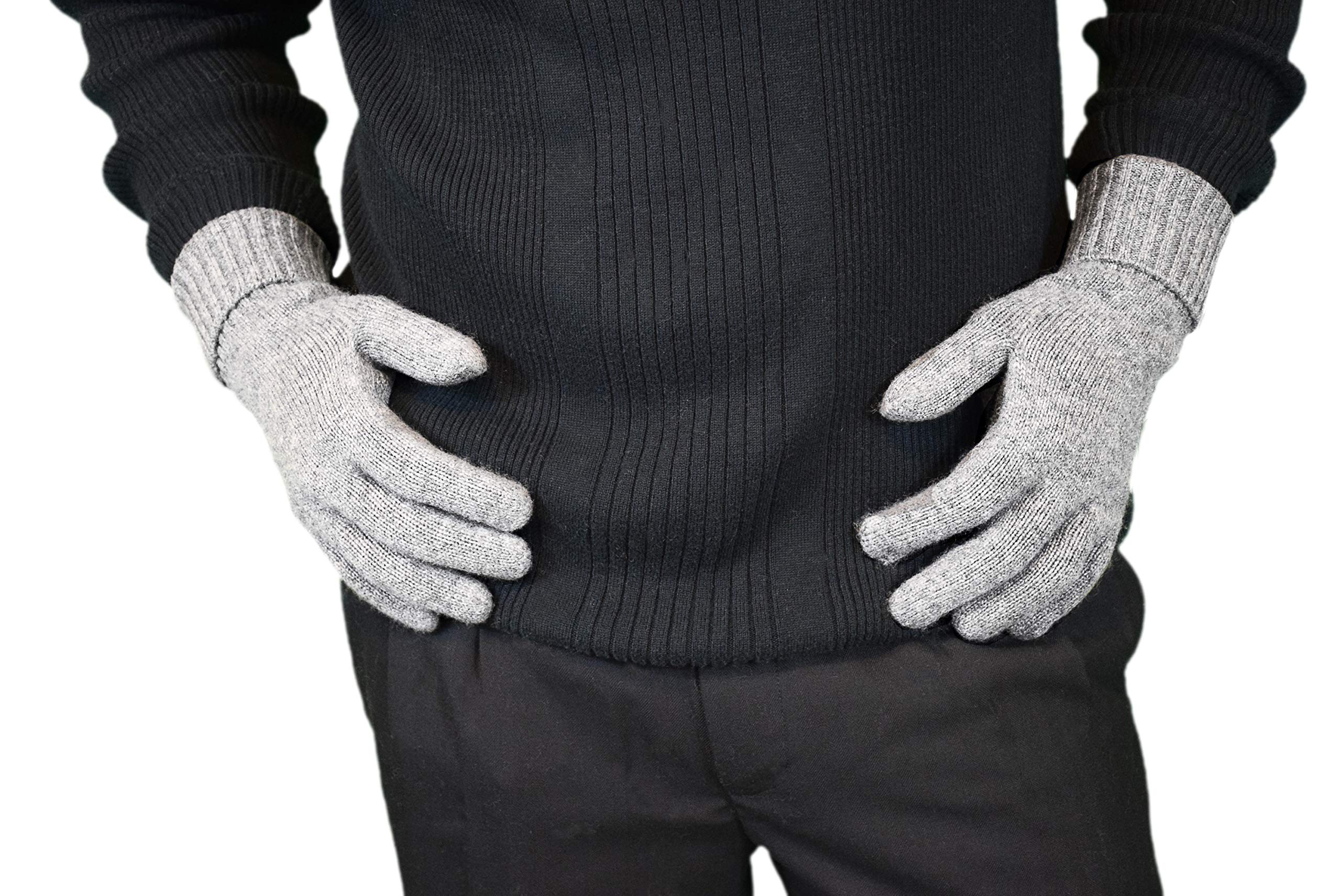 Cashmere Boutique: 100% Pure Cashmere Unisex Gloves (Color: Black, Size: 10