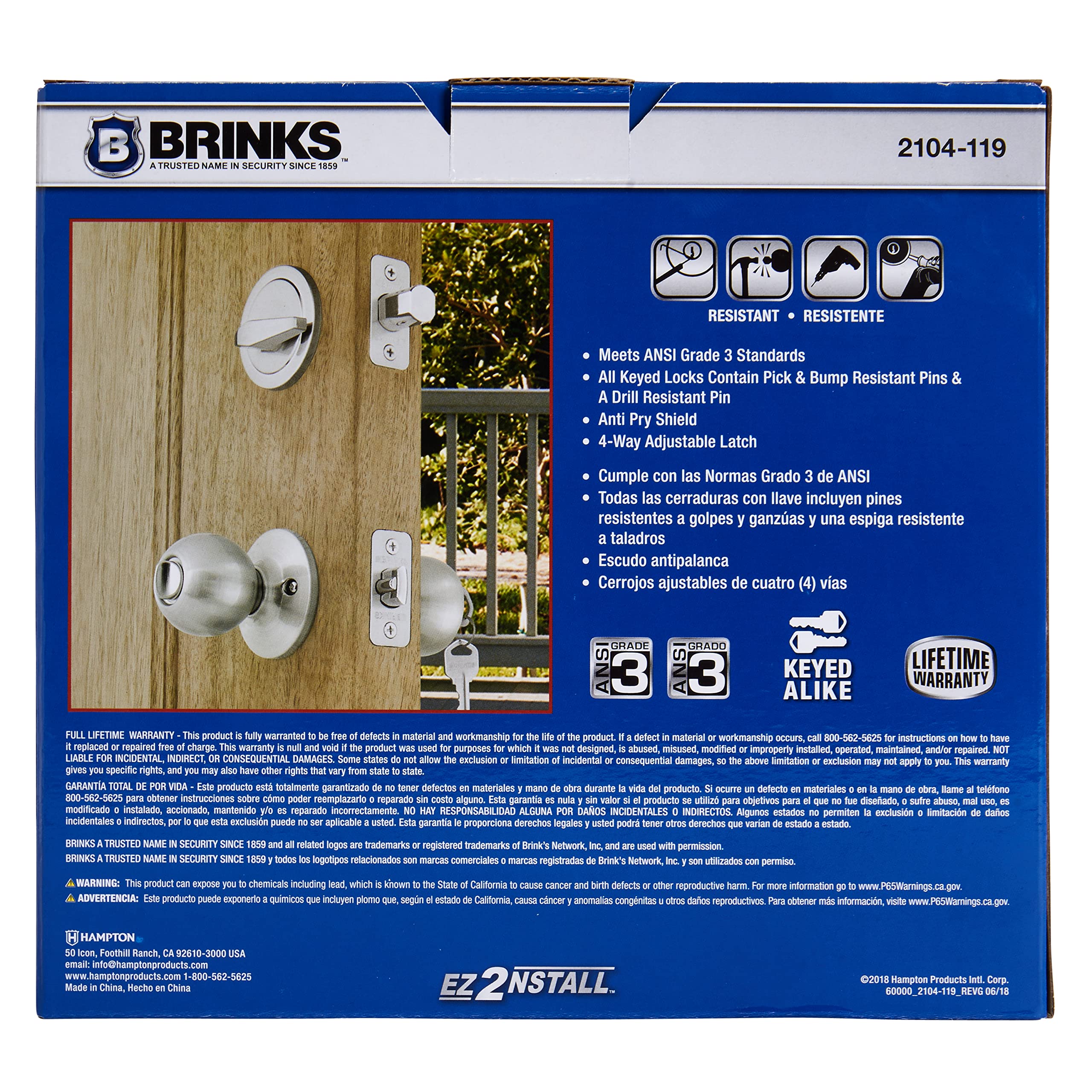 Brinks Satin Nickel Door Knob & Deadbolt Set - Secure Your Home -6