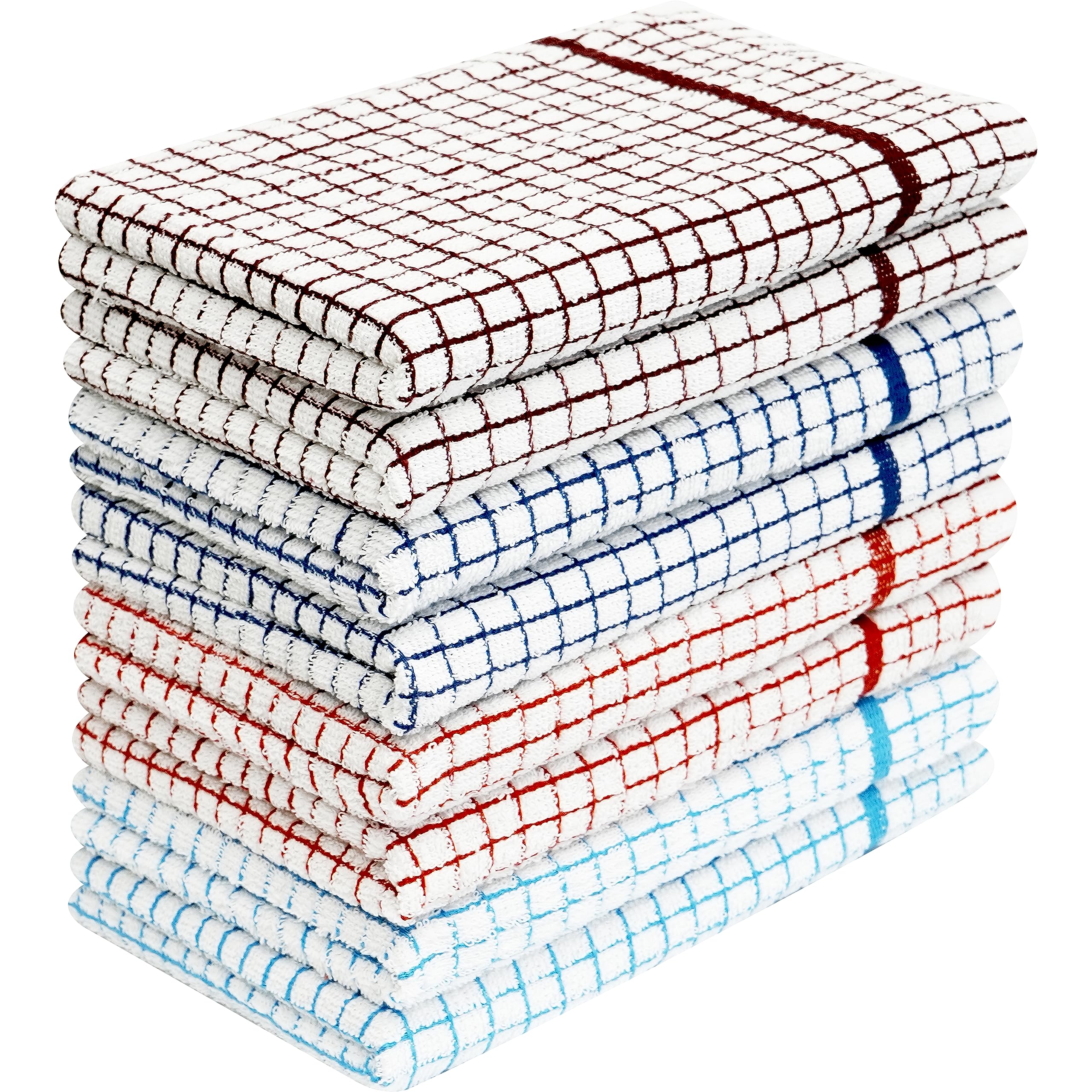 Infinitymarket Assorted Infinity Tea Towels Kitchen | Cotton Kitchen Tea Towel Sets | Super Absorbent Cloth, Quick Dry Cloths | Lint Free & Fade Resistant (8, Terry Towel)