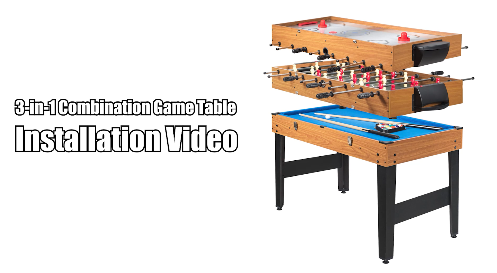 GOPLUS Table Babyfoot 12-en-1,Table De Jeux Avec Baby-Foot, Billard