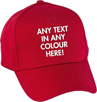 Hippowarehouse Personalised Baseball Cap hat Premium Printed 5 Panel OneSize Adults