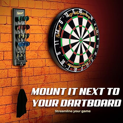 Miniatura 5 de IgnatGames Juego de 6 dardos de punta de acero  Dardos profesionales con ejes de aluminio + juego de dardos de madera  Pantalla de dardos con