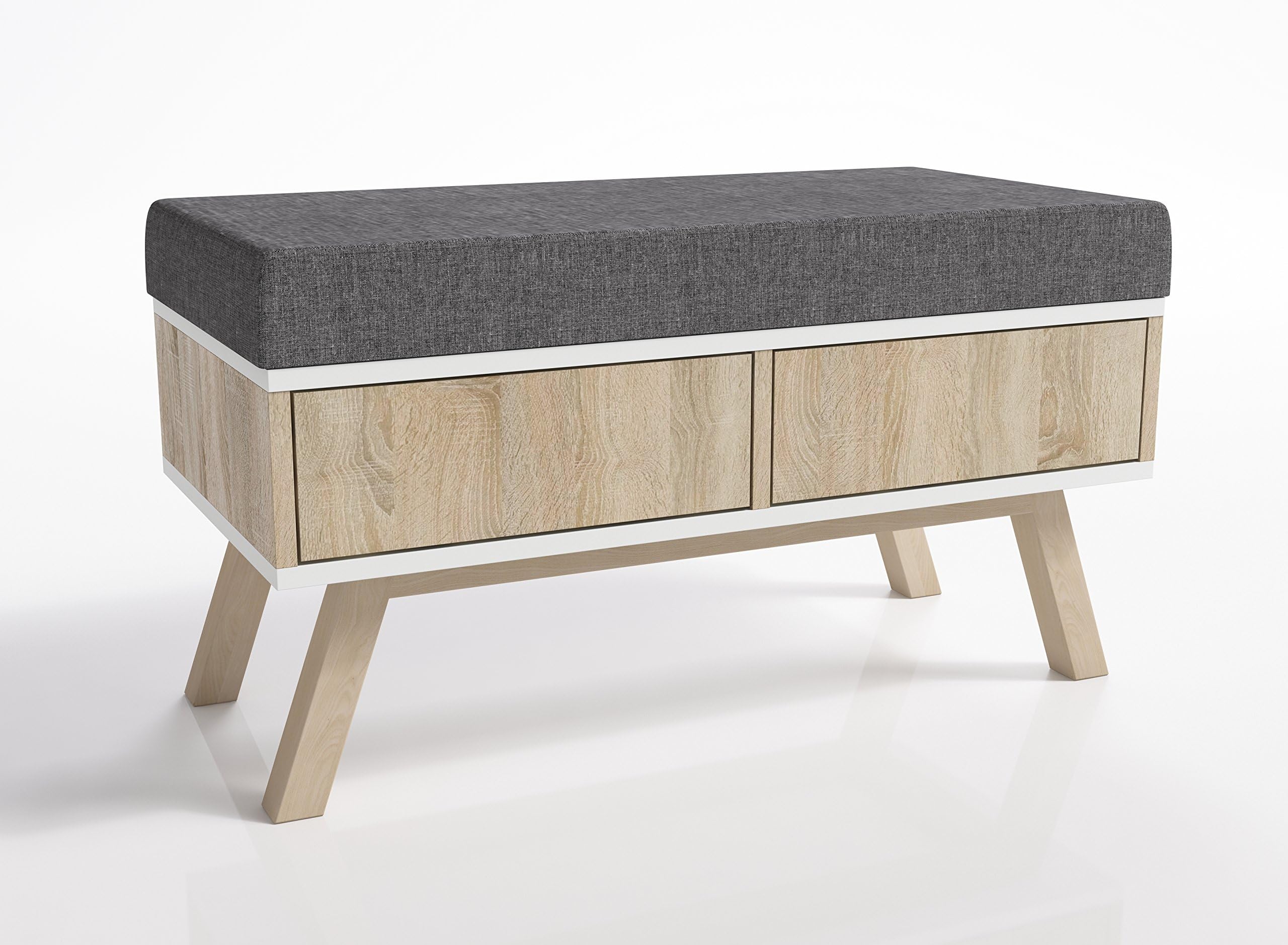 Ottoman Bench Seater Storage Footstool Versatile Space-saving Nordic Modern Style Malmo (800x400x420mm)