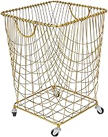 Vista 11 de Deco 79 Carro de almacenamiento cilíndrico de metal con ruedas, 20 x 20 x 28 pulgadas, bronce