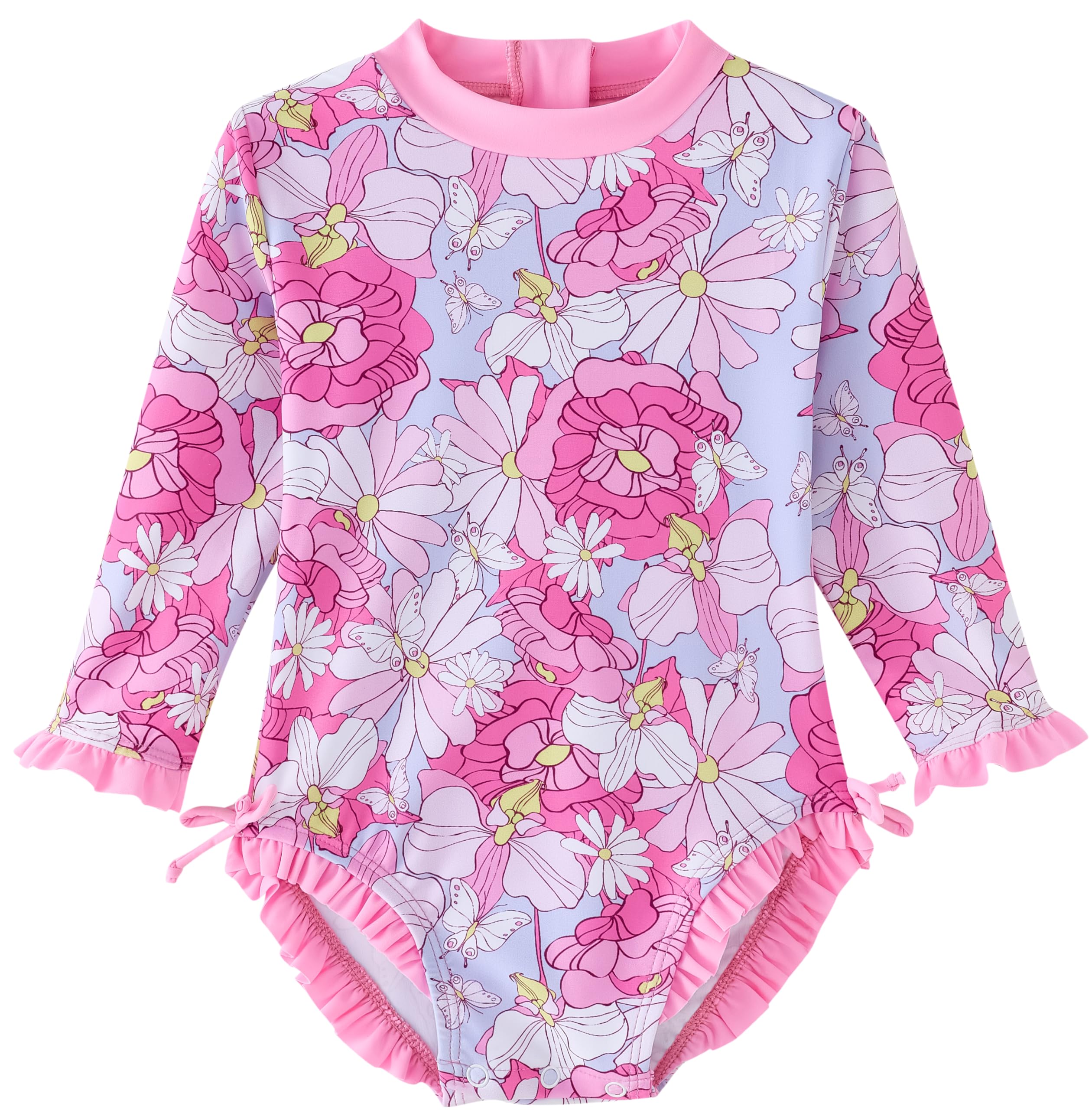 UMELOK Baby Girl Swimsuit Infant Rashguard Swimwear One Piece UPF 50+ Sun Protection Rash Guard Bathing Suit