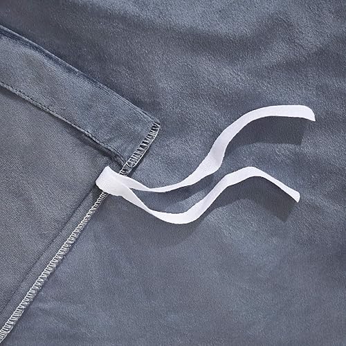 Miniatura 5 de David's Home Juego de funda de edredón de terciopelo tamaño Queen, funda de edredón de franela suave y lujosa, 3 piezas con lazos en las esquinas,