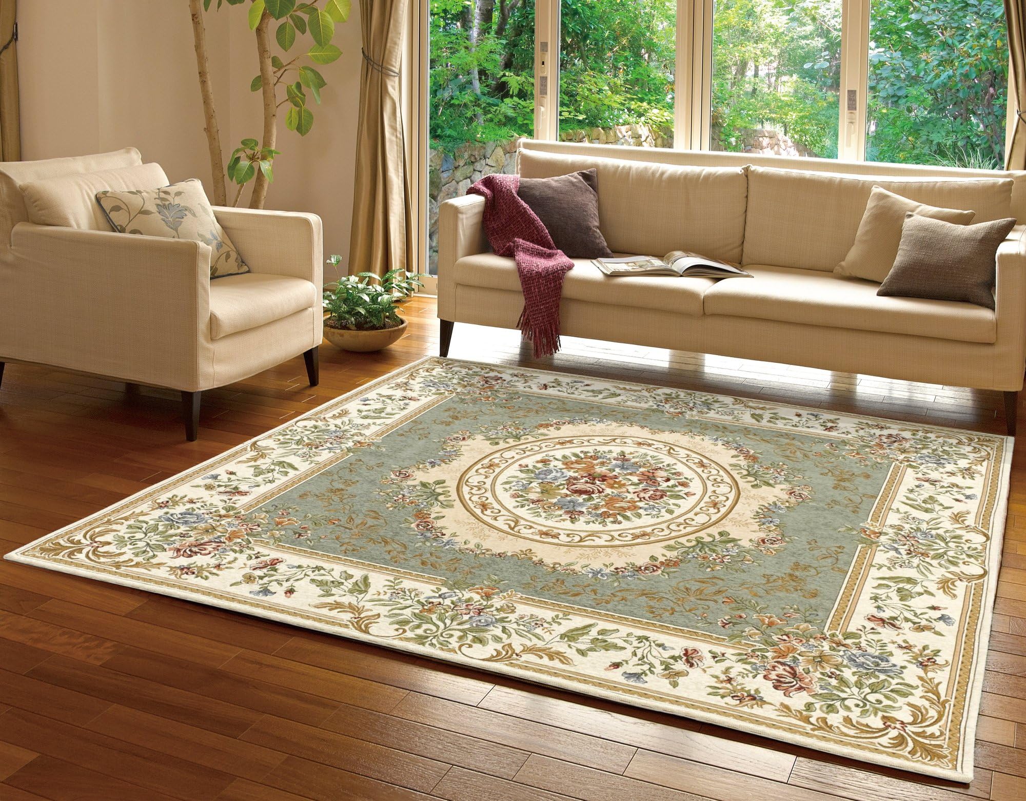 アンティーク ゴブラン織り ラグ 3畳 200×250cm （パレス）ベージュ Amazon｜ラグマット ゴブラン織り ラグ カーペット 約 3畳 用