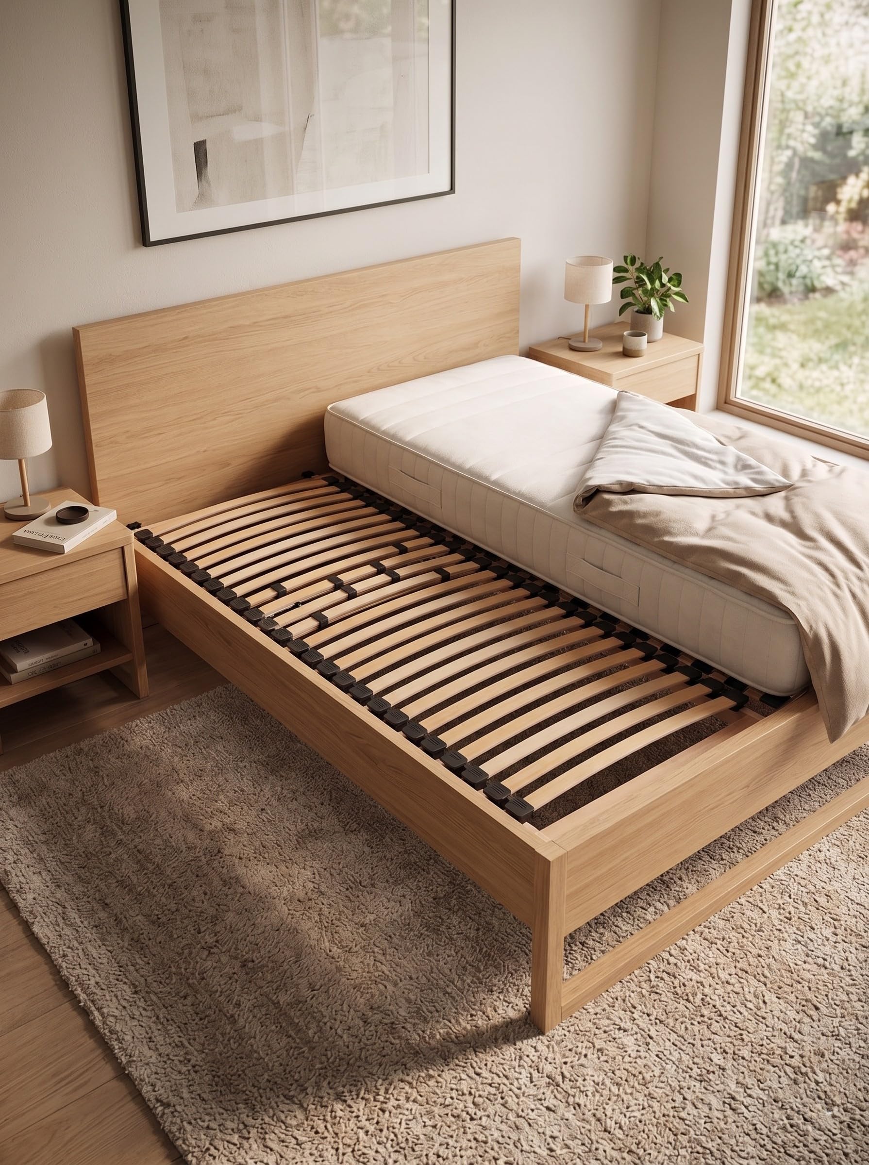 LEO BASIC Lattenrost 26 Leisten mit 8 Schieber 90x200 cm Buche/Birke