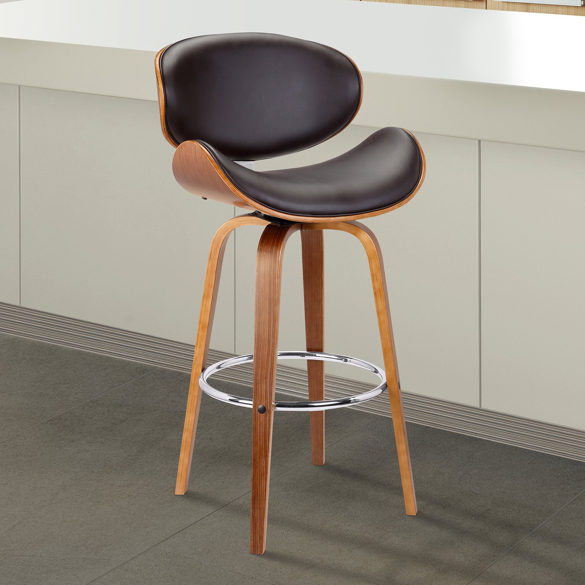 Amazoncom Armen Living Solvang Mid Century Swivel Bar Height Barstool