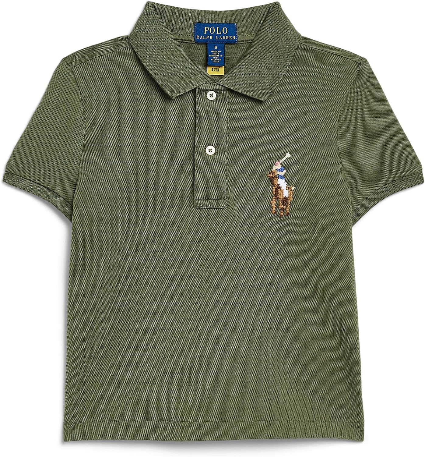 Polo Ralph Lauren Kids Boxy Big Pony Stretch Mesh Polo Shirt (Toddler/Little Kid)