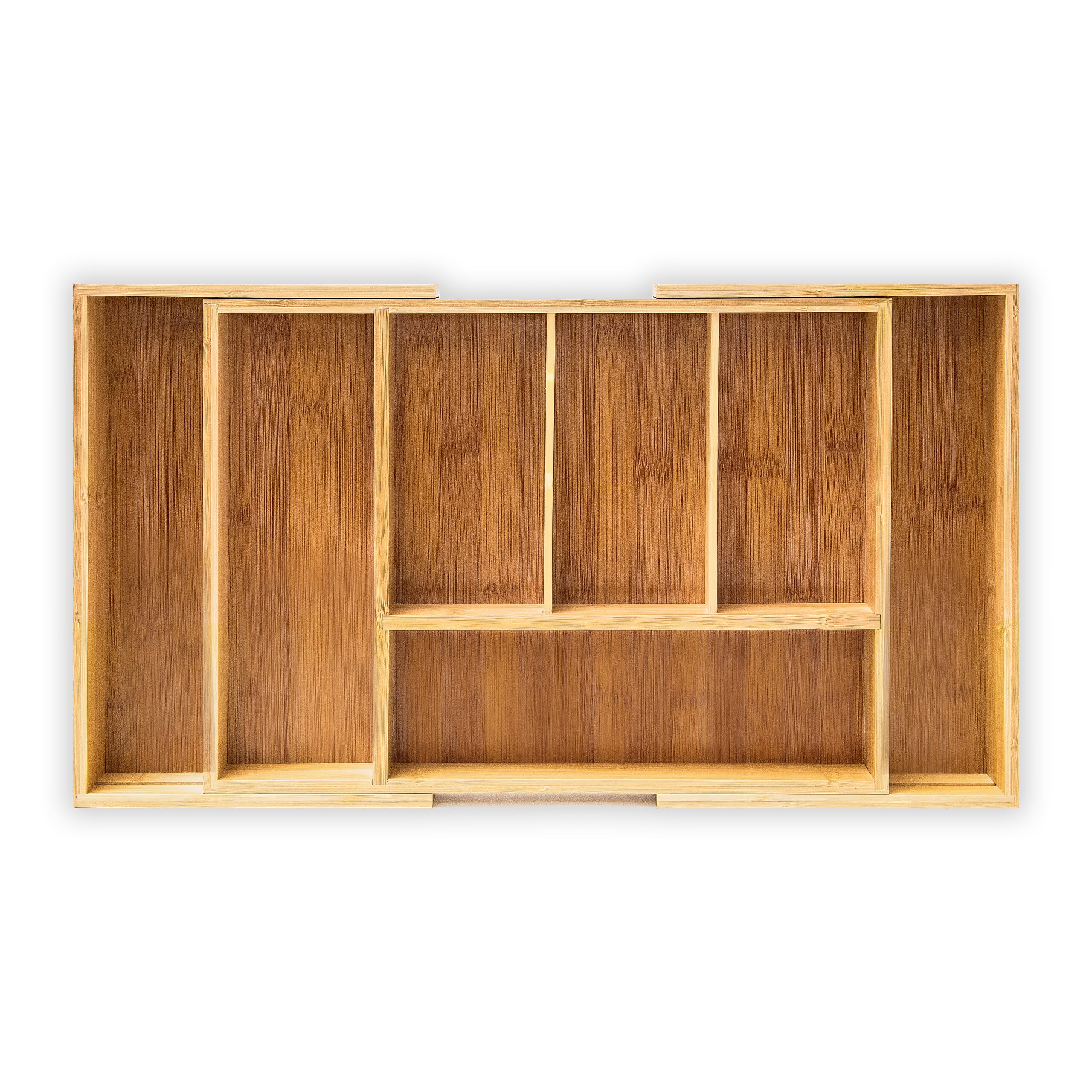 Boji Organizer Per Posate In Legno: Cassettiera Da Cucina Con 5 Scomparti, Divisorio 25x18x5 Cm, Salvaspazio In Bambù