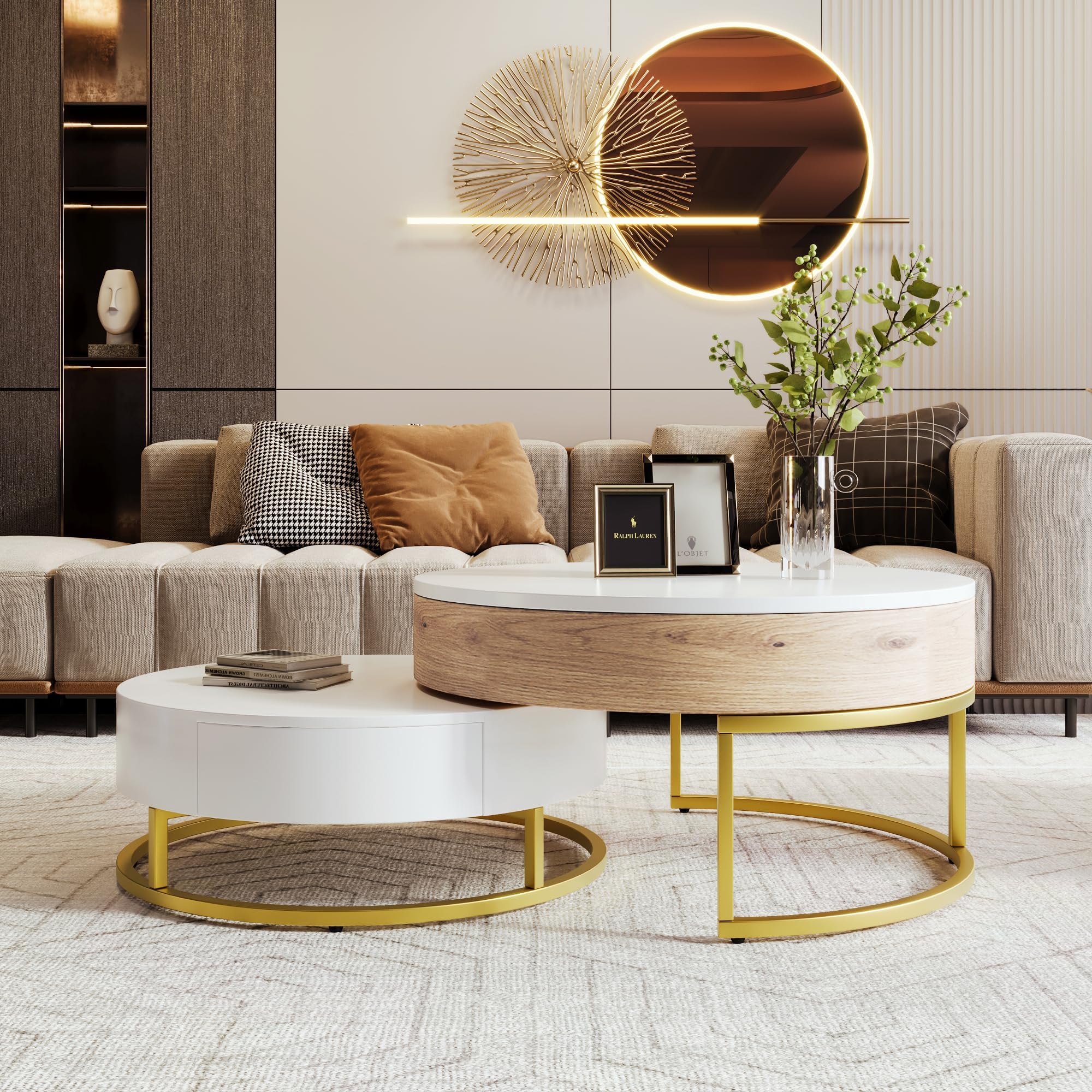 Amazon.com: Merax Lift-Top Nesting Coffee Table for Living Room Small ...
