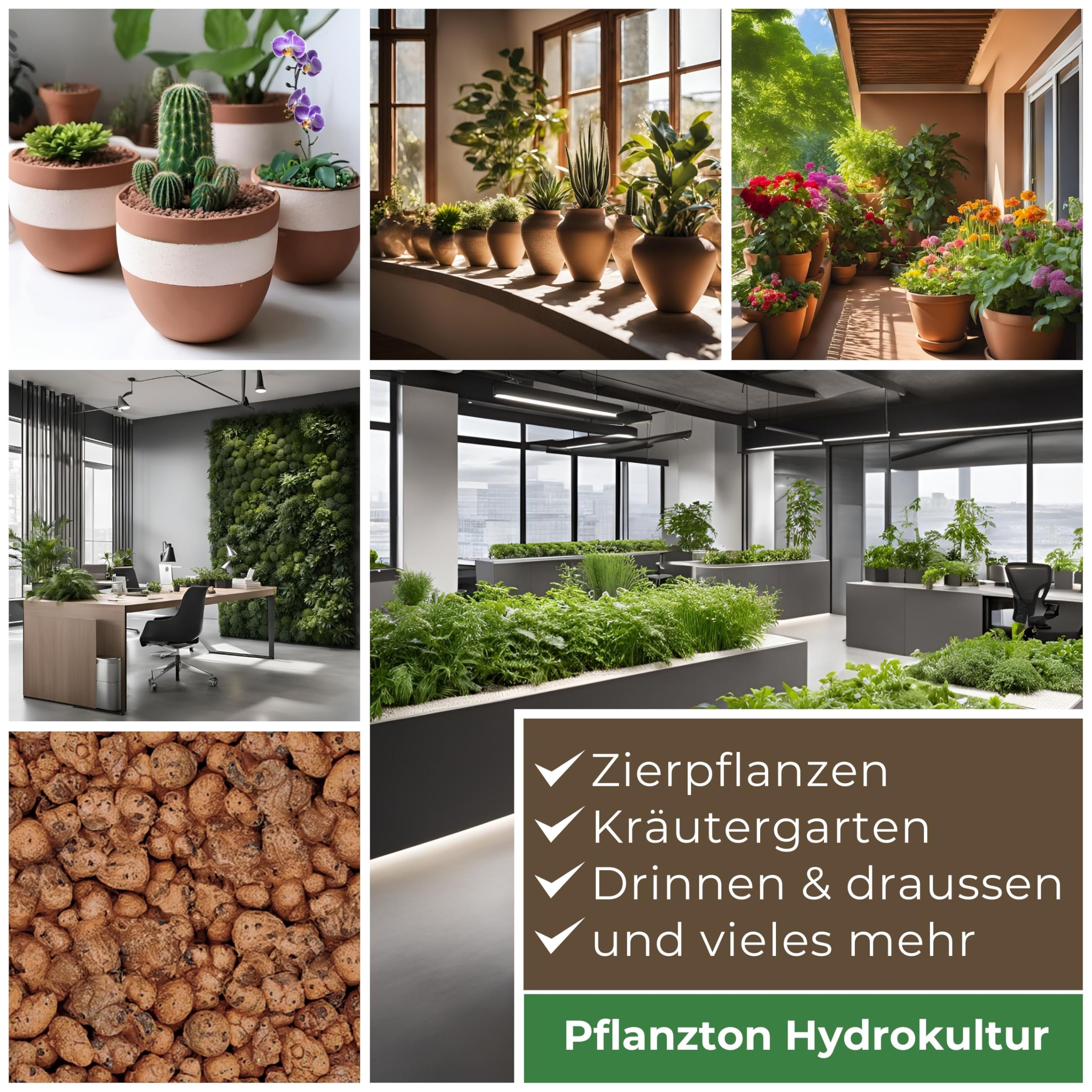 Pflanzton-Granulat Blähton 50l | Pflanzsubstrat für Hydrokultur | Ton-Granulat Körnung 8-16mm | Pflanzton Drainagematerial & Bodenauflockerung