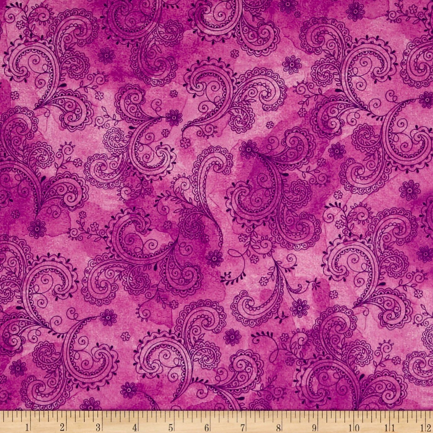 Fabric & Fabric 0541843 QT Soiree Paisley Pink Fabric by The Yard