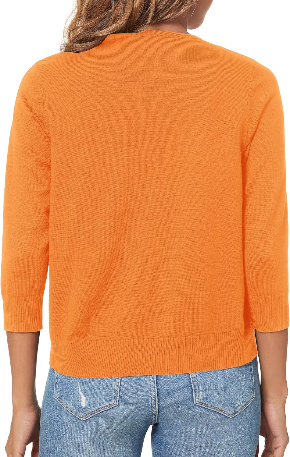 Urban CoCo Women's 3/4 Sleeve Shrugs Open Front Cropped Sweater Cardigan - Image 5