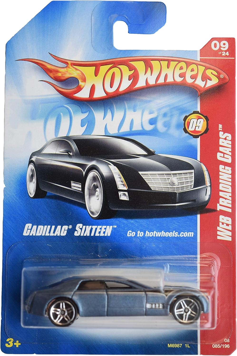 Hot Wheels 2008 085 Web Trading Cars # 9 of 24 9/24 Cadillac Sixteen Medium Blue 2008 85 1:64 Scale